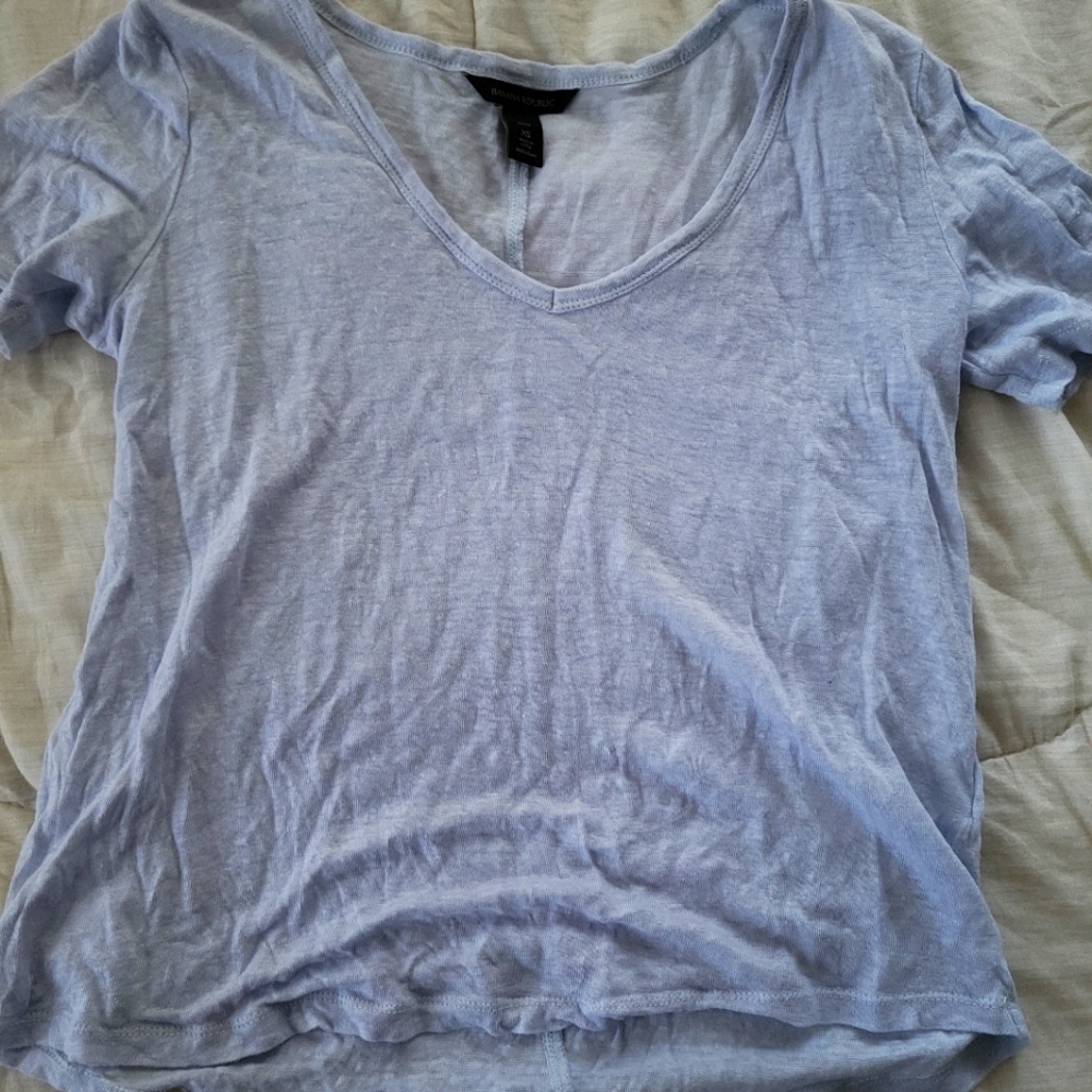Banana Republic 100% linen v-neck tee xs petite